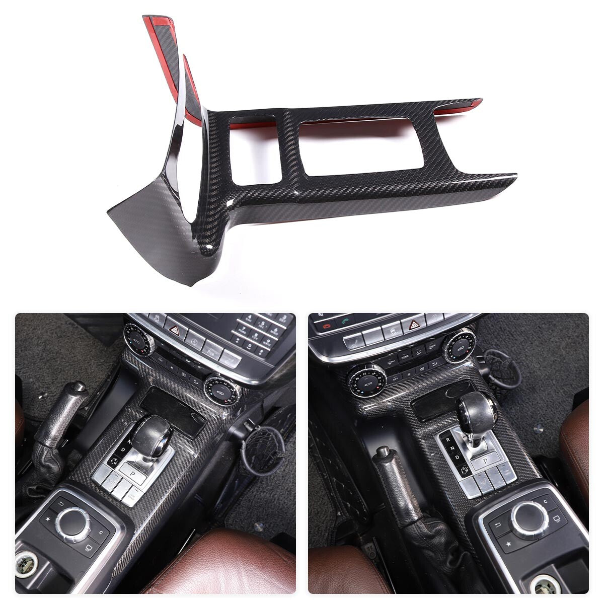 5Pcs For Benz W463 G63 G65 G500 G550 AMG Real Carbon Fiber Interior Console Trim 12