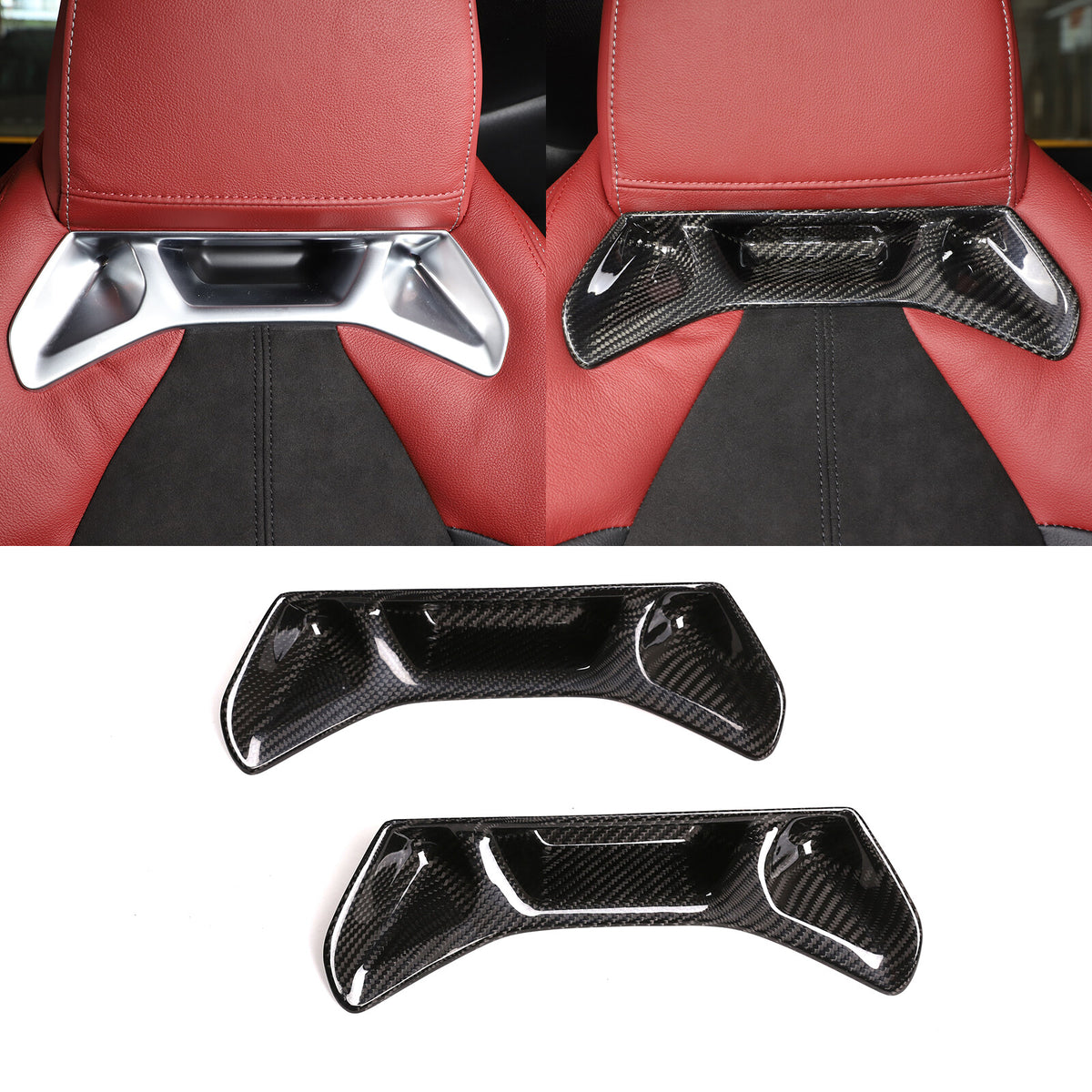 Carbon fiber Car Rear Back Seat Trim Panel Back Cover Frame for Toyota Supra 19+ 10
