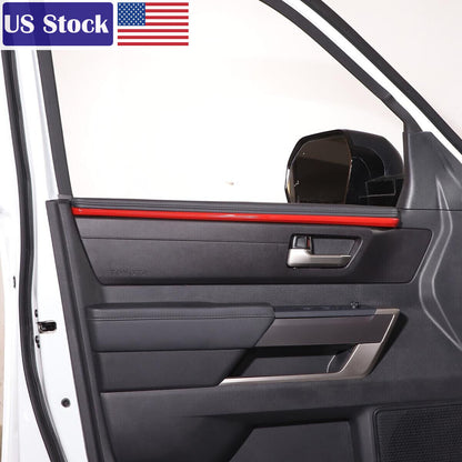 For Toyota Tundra 2022-23 Inner Interior Door Panel Trim ABS Red 4PCS US 1
