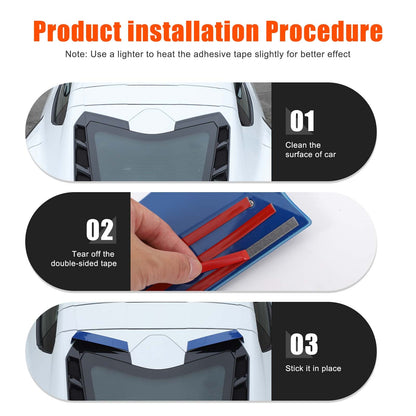 Blue Rear Windshield Spoiler Anti-wind Buffeting Deflector for Corvette C8 Coupe 19