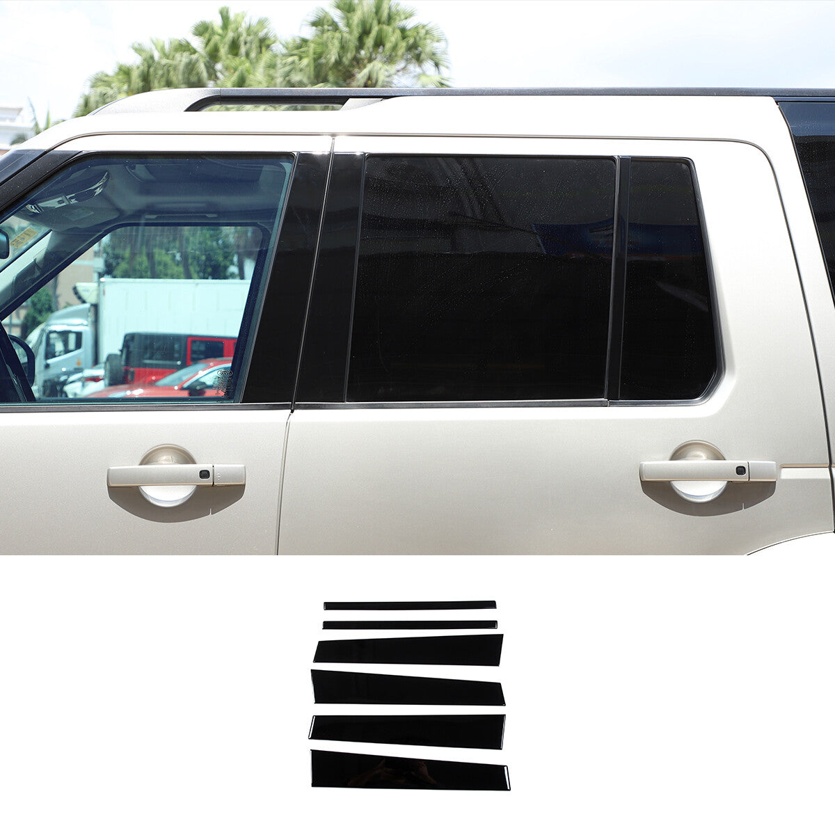 Glossy Black Front Windshield A B Pillar Trim Molding For Land Rover LR4 2010-16 7