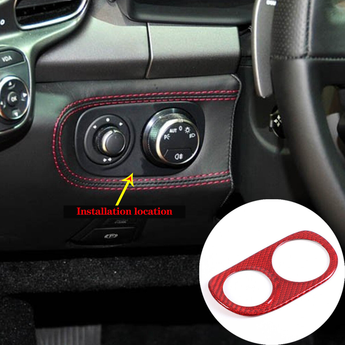 Red Real Carbon Fiber Center Interior Set Cover Trim Kit For Ferrari 458 2011-16 28