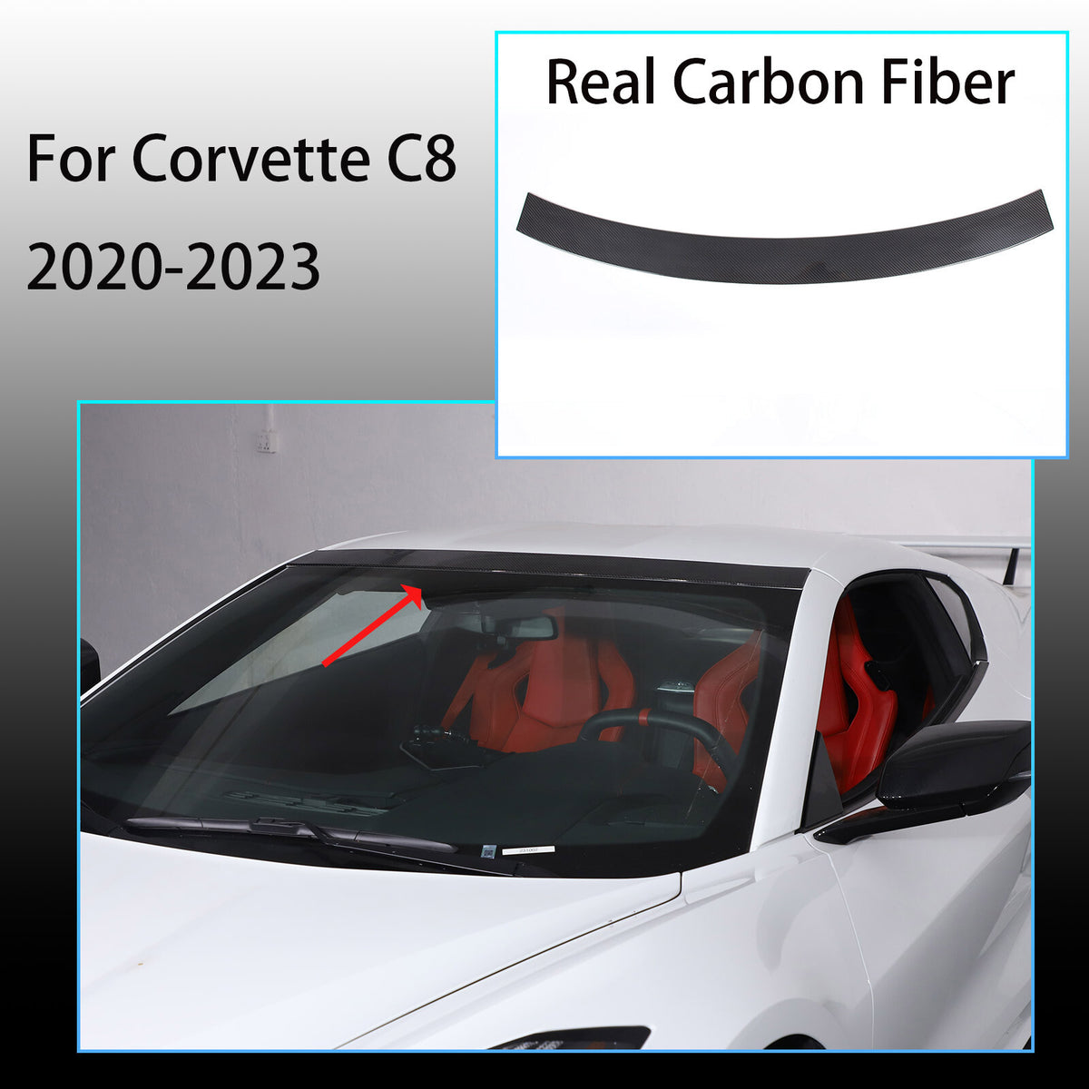 Real Carbon Fiber Full Exterior Set Decor Cover Trim Kit For Corvette C8 2020-26 167