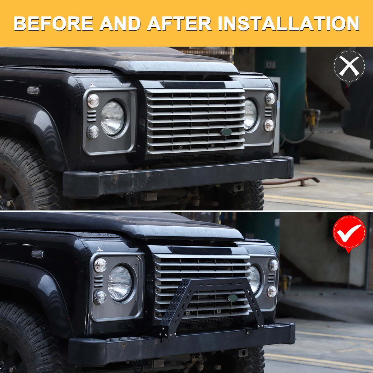 Black Bull Nudge Bar Bumper Guard A Bar For Land Rover Defender L316 2004-19 16
