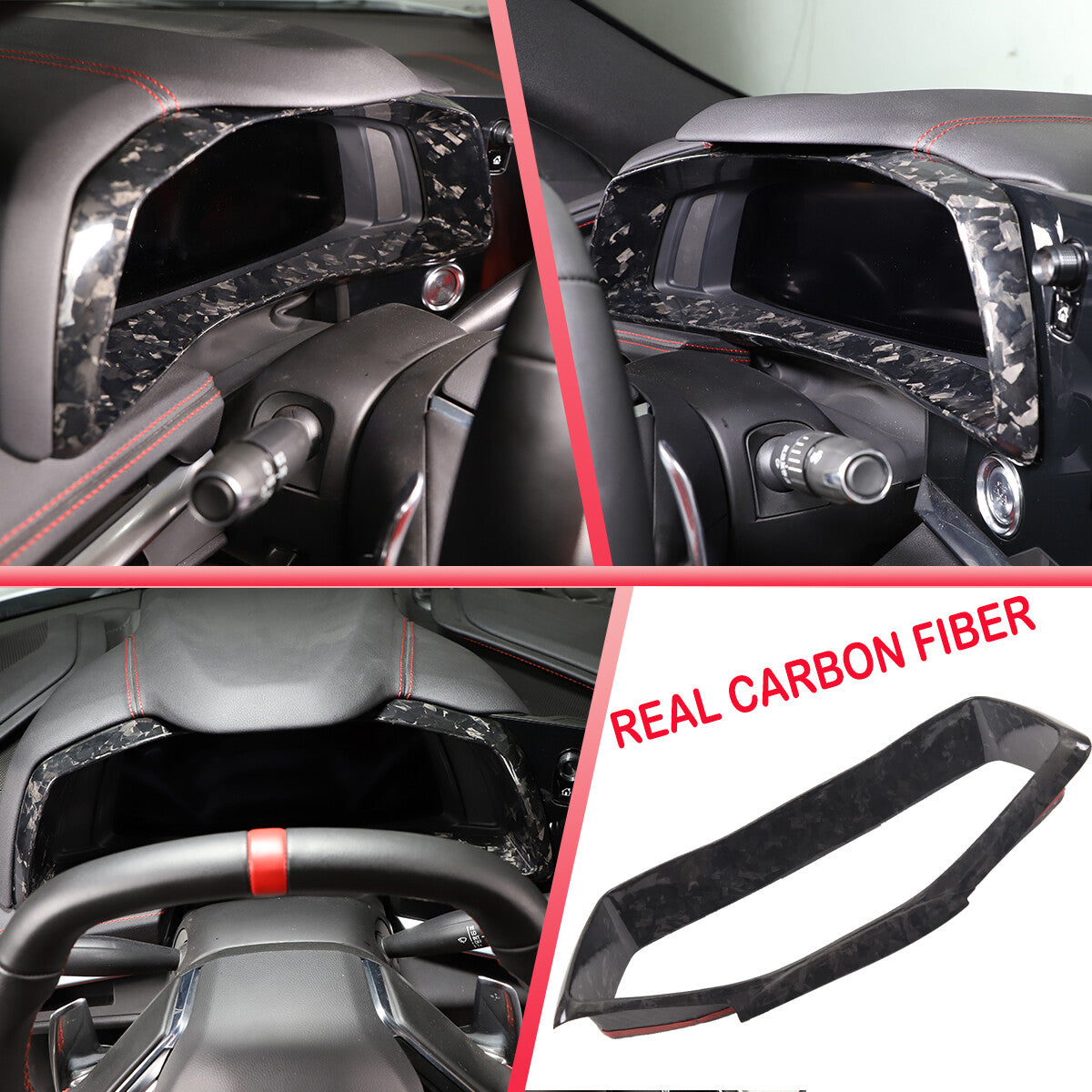 16PCS Forged Real Carbon fiber Car interior Kit Cover Trim Set For Corvette C8 9