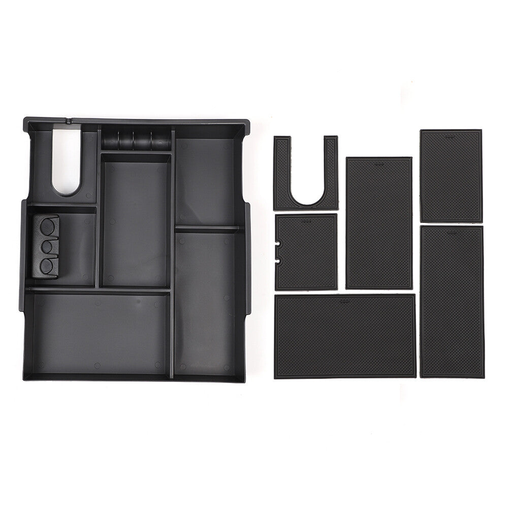 Black ABS Center Armrest Divider Storage Box For Toyota Tundra 2007-2021 6