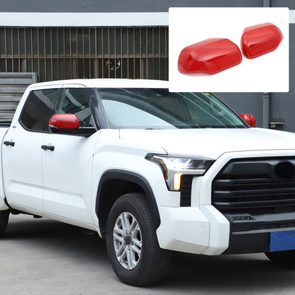 Red ABS Side Mirror Cover Trim with Turn Signal For Toyota Tundra/Sequoia 22+ US 20