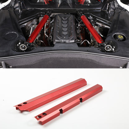 Red Alloy Engine Bay Inner Crossmember Panel Trim Cover For Corvette C8 20-26 US 3
