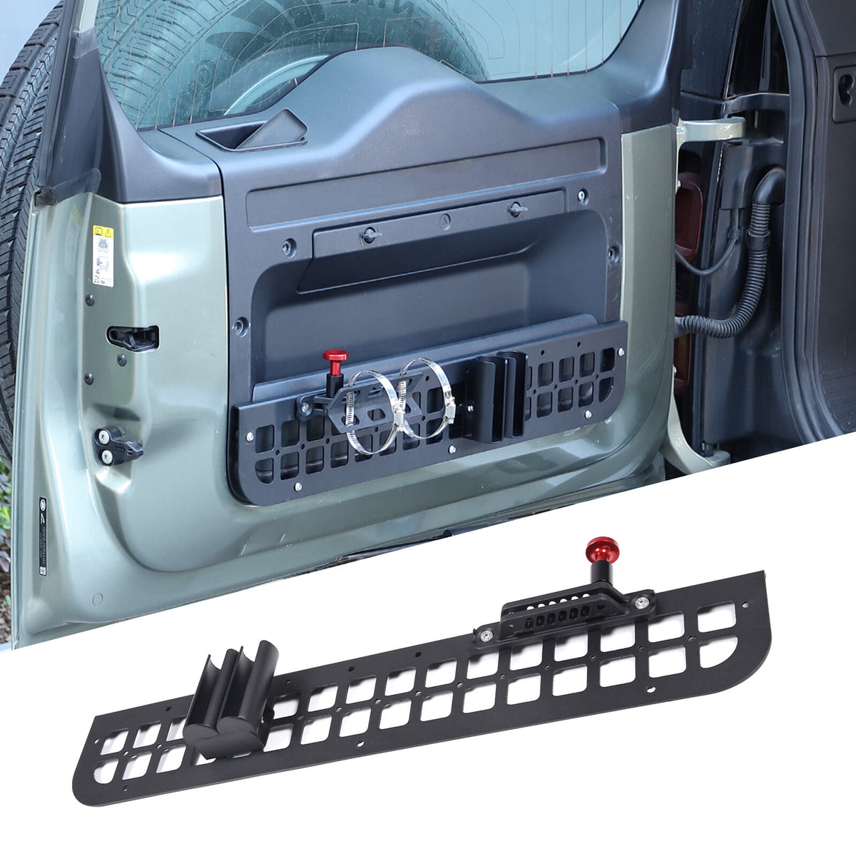 Black Alloy Cargo Box Trunk Rail Tool Mounting Bracket Fits LR Defender 2020-23 3