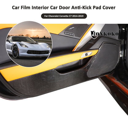 Carbon Fiber Interior Door anti-kick panel Trim Cover For Corvette C7 2014-19 US 15