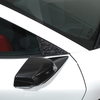 Forged Real Carbon Fiber A-Pillar Triangle Trim Cover For Corvette C8 2020+ 18