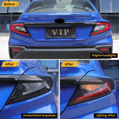 Smoked Tail Light Cover Rear Light Guards Trim Set For Subaru WRX 2022+ US 24