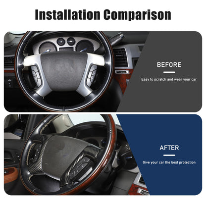 Real Dry Carbon Fiber Steering Wheel Side Button Trim For Hummer H2 2003-2007 23