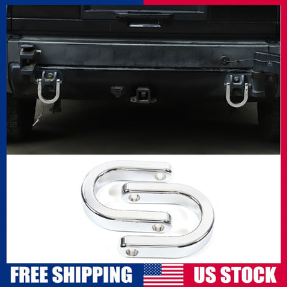 2PCS Silver Car Tow Hook Track Racing Trailer Ring For Hummer H2 2003-2009 US 1