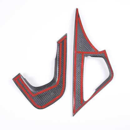 Forged Carbon Fiber Co-pilot center Grab Handle Cover Trim For Corvette C7 14-19 11