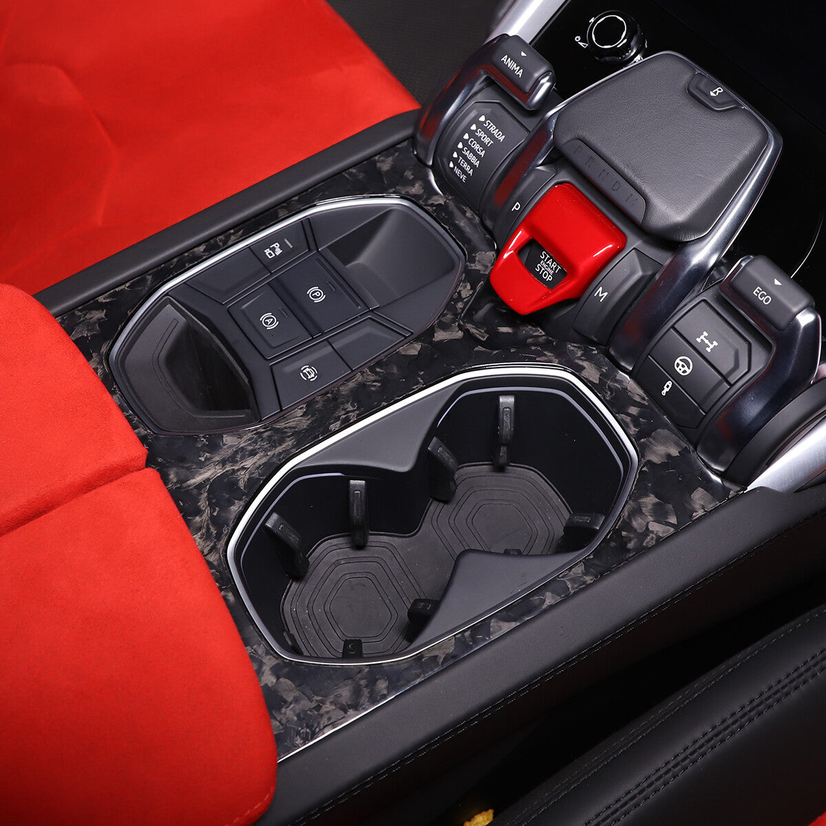 Forged Carbon Fiber Water Cup Holder Frame Cover Trim For Lamborghini URUS 18-23 10