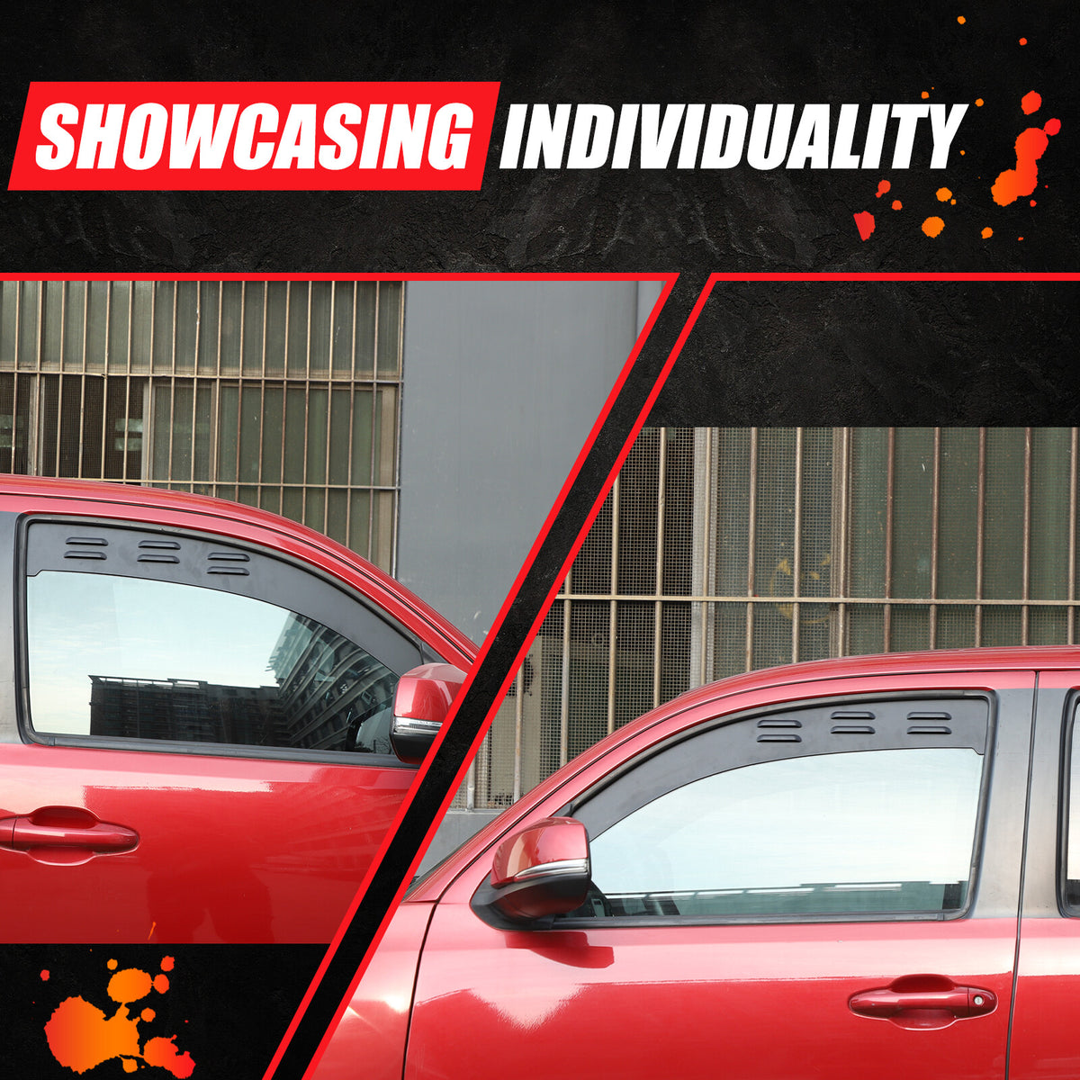 Alloy Rear Window Ventilation Louver Shutter Cover Trim For Toyota Tacoma 16-22 12