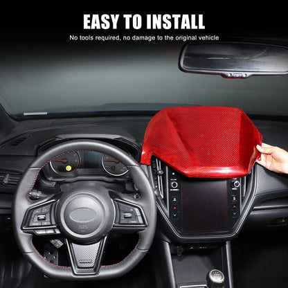 Red Real Carbon Fiber Dashboard Instrument Upper Trim For Subaru WRX VB 2022+ 18
