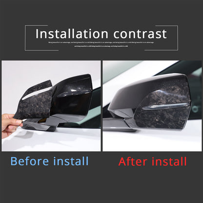 Forged Real Carbon Fiber Side Mirror Base Lower Cover Trim For Corvette C8 20-26 16