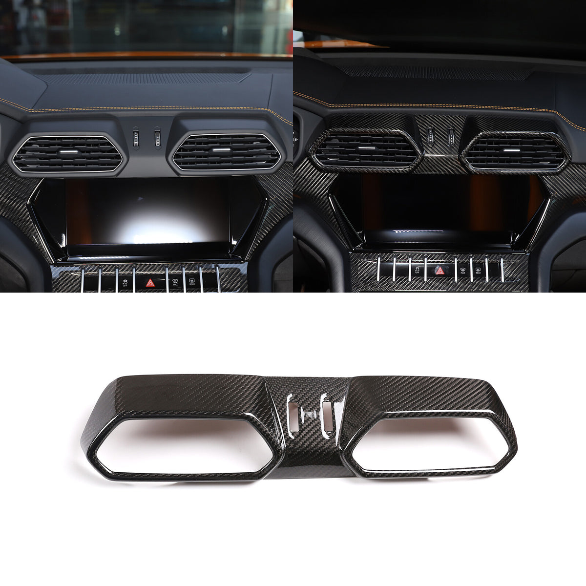 Carbon fiber Central Console air outlet frame trim For Lamborghini URUS 18-23 1
