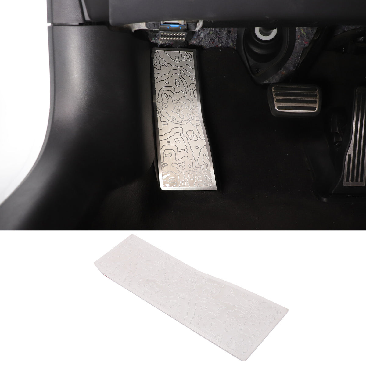 Silver Stainless Steel Left Foot Rest Pedal for Corvette C8 2020+ 19