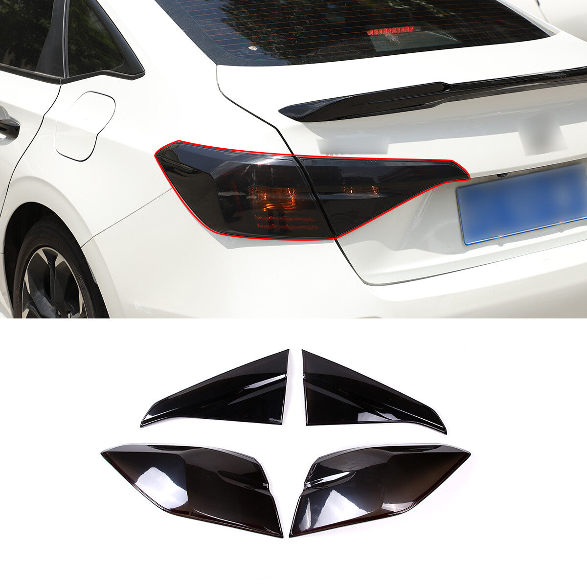 Smoked Blackout Tail Light Lamp Cover Overlay Trim For Honda Civic Sedan 2022+ 2