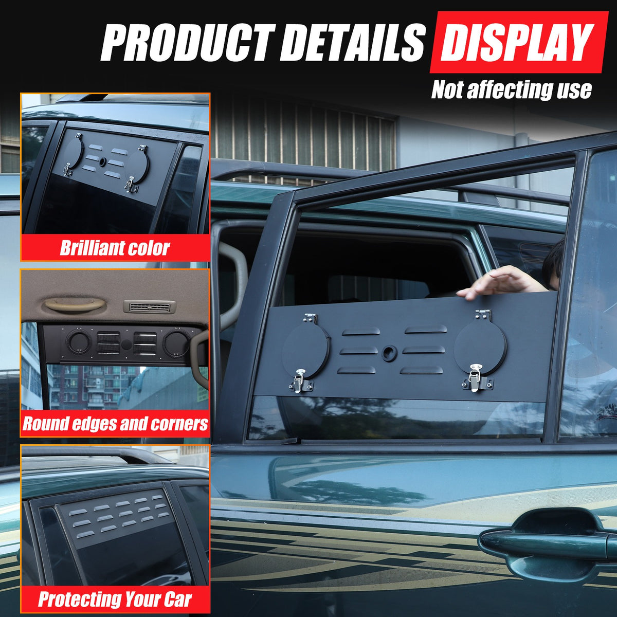 Rear Window Louver Air Vent Trim (Heater Version) For Toyota Prado 2003-2023 14