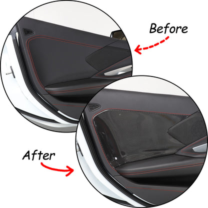 Real Carbon Fiber Interior Door Cover Trim Decoration for Corvette C8 2020-26 US 17
