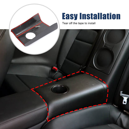 Matte Real Carbon Fiber Rear Cup Holder Panel Trim For Nissan GTR R35 2008-2016 15
