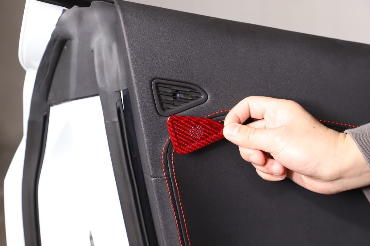Red Real Carbon Fiber Interior Full Decor Cover Trim Kit for Corvette C8 2020-25 - Variants 6-10 17
