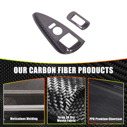 Real Carbon Fiber Window Lift Switch Button Trim Frame For Corvette C6 2005-2013 12
