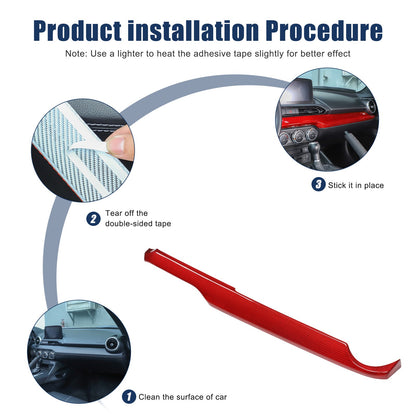 Red Real Carbon Fiber Dashboard Center Trim For Mazda MX-5 Miata 2016+ 6