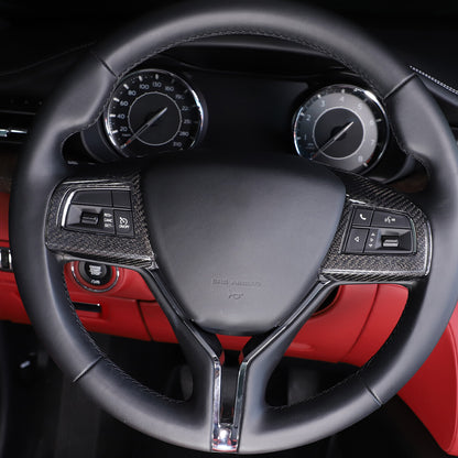 Real Dry Carbon Fiber Inner Steering Wheel 14-23 Cover Trim Fits Maserati Ghibli 9