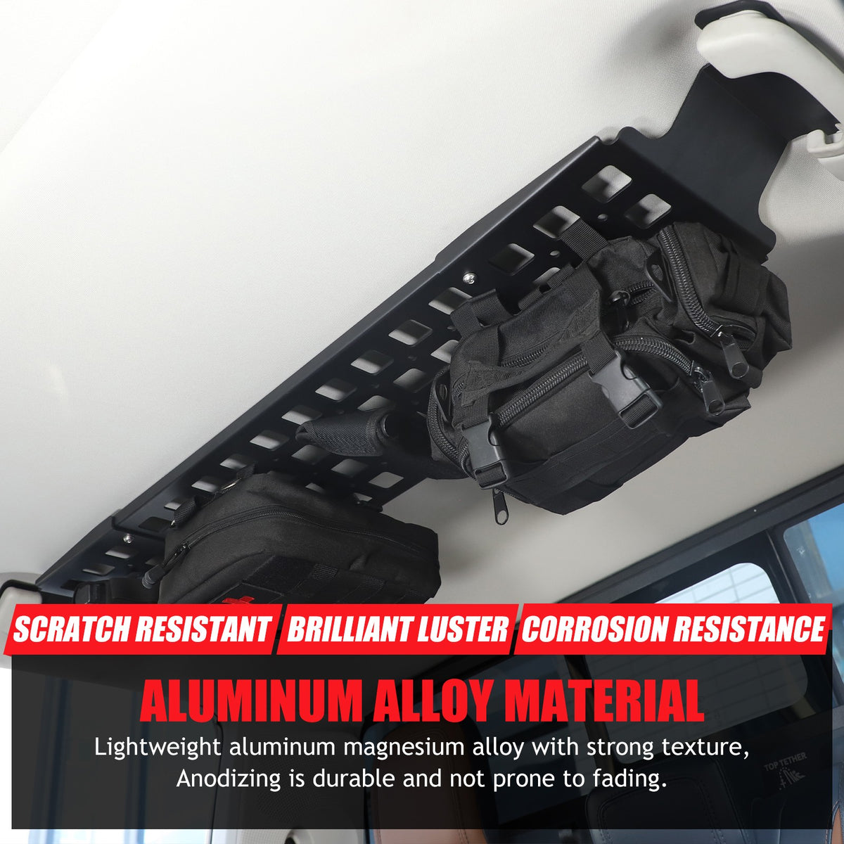 Aluminum Alloy Rear Roof Hanging Bag Rack Molle Panel For Ford Maverick 2022+ 6