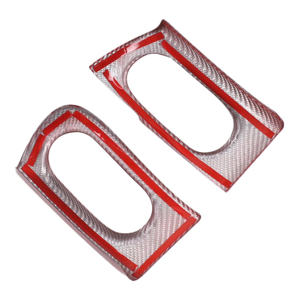 Red Real Carbon Fiber Interior Dashboard Side Air Vent Trim For Corvette C6 4