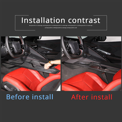 Carbon Central Console Side Panel Strip Trim For C8 Corvette Z06 Z51 Coupe 20-26 8
