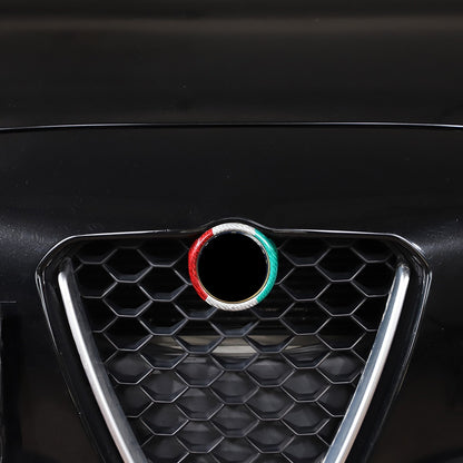 Tricolor Real Carbon Fiber Grille V-Shaped Trim For Alfa Romeo Giulia 2017+ US 15