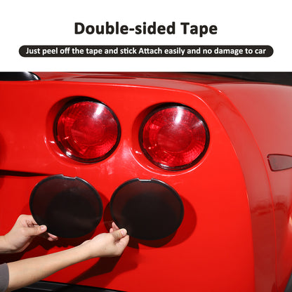 Smoked Tail & Rear Fog & Brake Blackout Lights Covers For 2005-2013 C6 Corvette 5