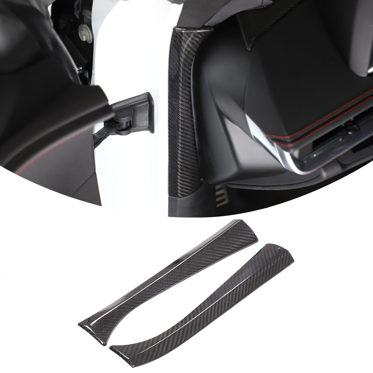 Real Carbon Fiber Inner Interior Door Pillar Trim For Corvette C8 2020+ 4