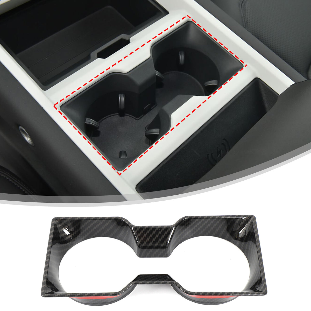 Carbon Fiber ABS Center Console Cup Holder Frame Trim for LR Defender L663 2025+ 7