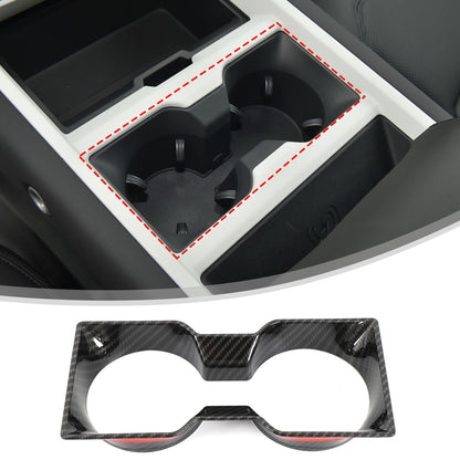 Carbon Fiber ABS Center Console Cup Holder Frame Trim for LR Defender L663 2025+ 7