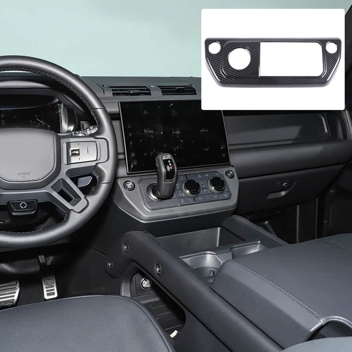 Carbon Fiber ABS Center Console Gear Shift Trim For Land Rover Defender L663 26+ 18