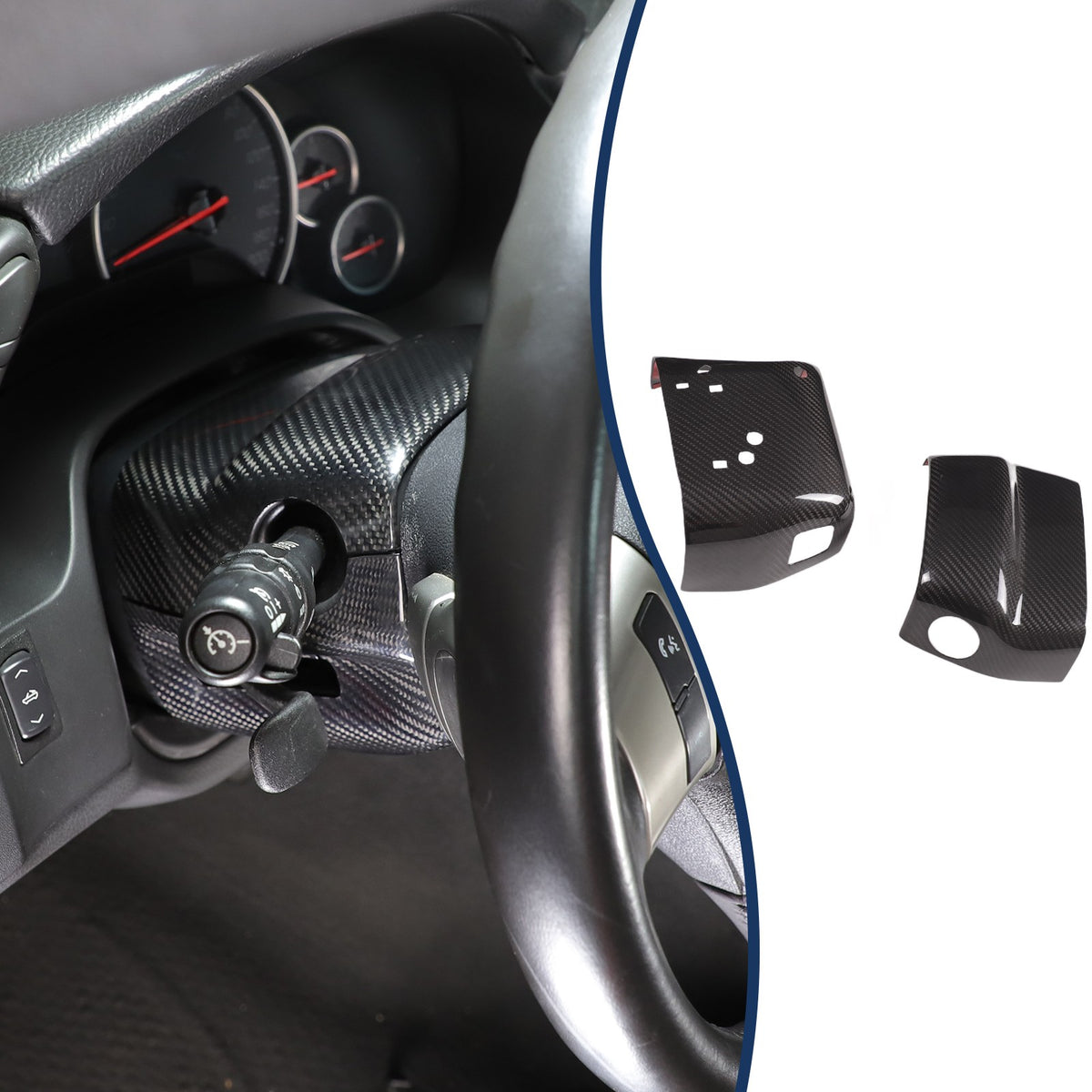 Real Dry Carbon Fiber Steering Wheel Base Lower Trim For Corvette C6 2005-2013 13