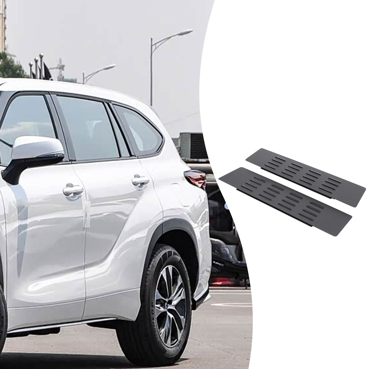 Rear Door Window Louver Air Vent Panel Trim For Toyota Highlander XU70 2022+ 2