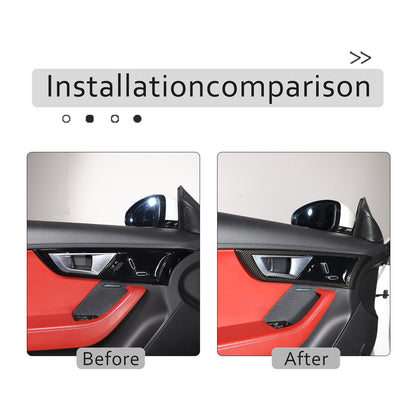 ABS Carbon Fiber Inner Door Handle Frame Cover Trim For Jaguar F-TYPE 2013-2024 8