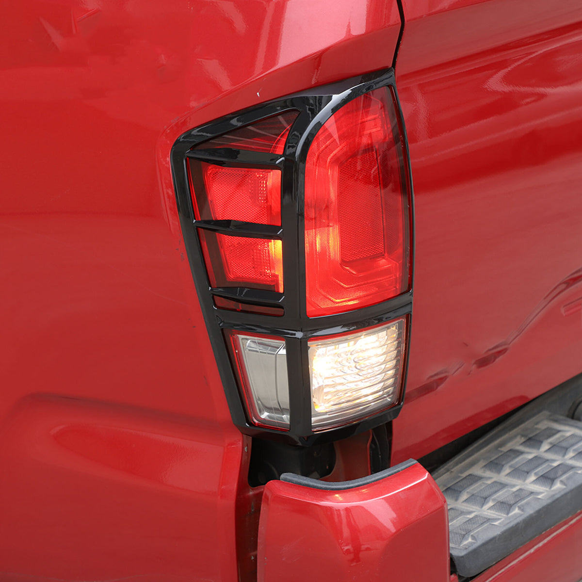 Glossy Black ABS Rear Taillight Trim Cover Bezel Trim For Toyota Tacoma 2016-23 7