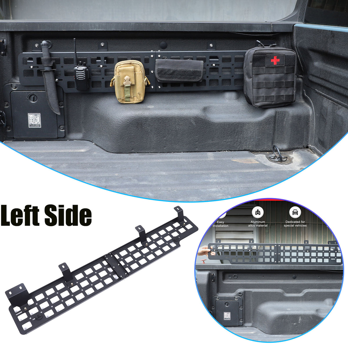 Left Side Storage Molle Panel Metal Trunk Bed Storage for Ford Maverick 22-24 1