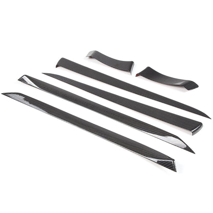 Real Dry Carbon Fiber Center Console Interior Trim Cover For Tesla Model S 23+ 49