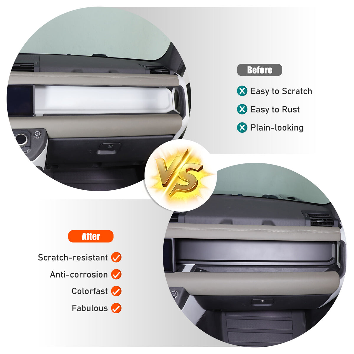 Matte Real Carbon fiber Dashboard wordmark Trim Cover For LR Defender 20-23 US 16