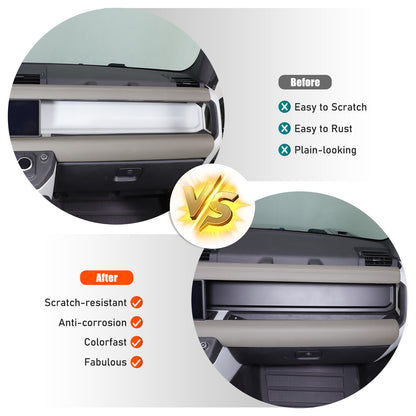 Matte Real Carbon fiber Dashboard wordmark Trim Cover For LR Defender 20-23 US 16